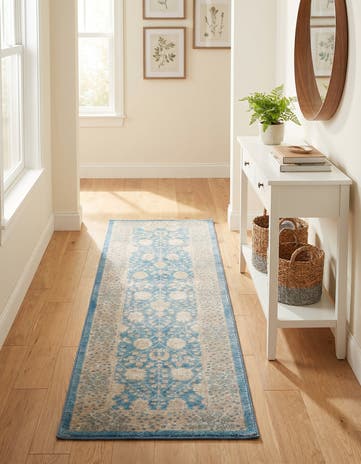 Light Blue Viola Runner Rug