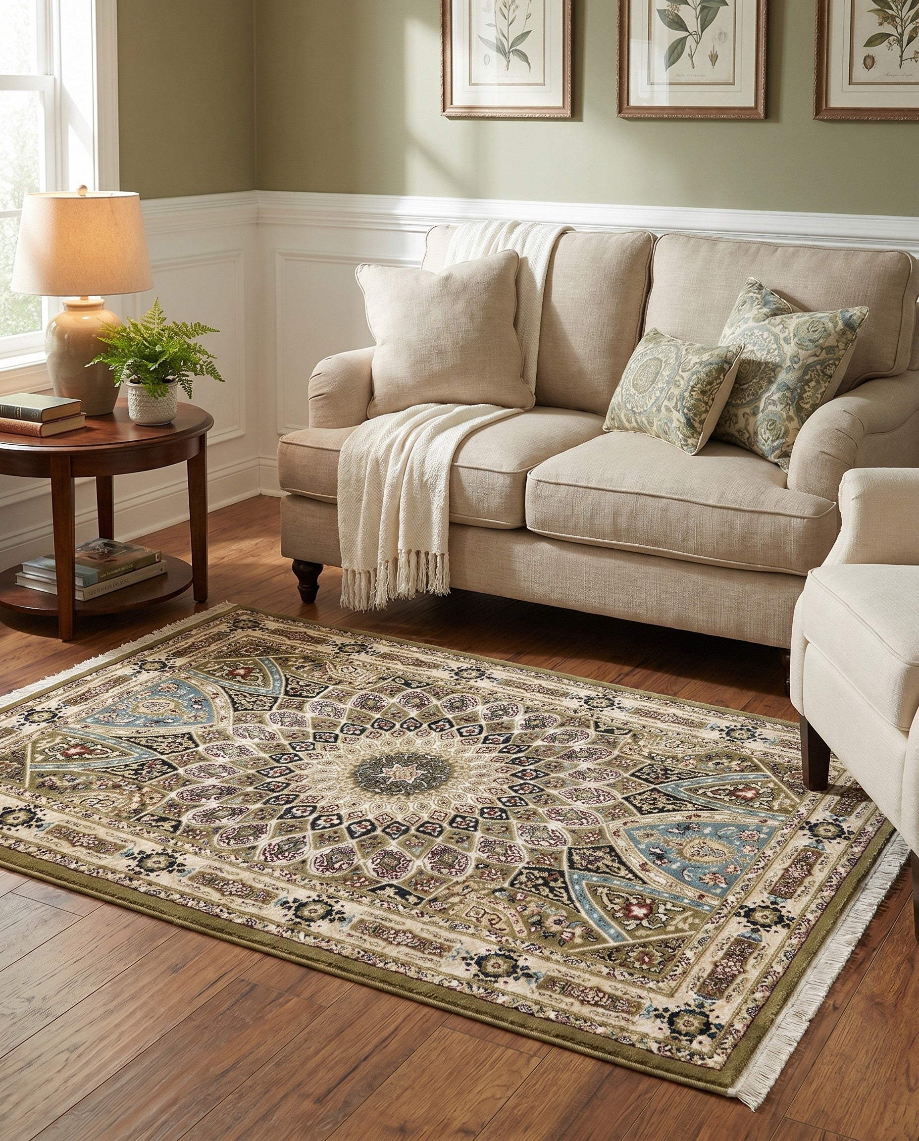 Green Nain Design Rug