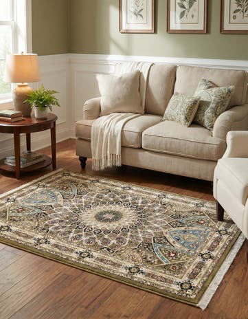 Green Nain Design Rug
