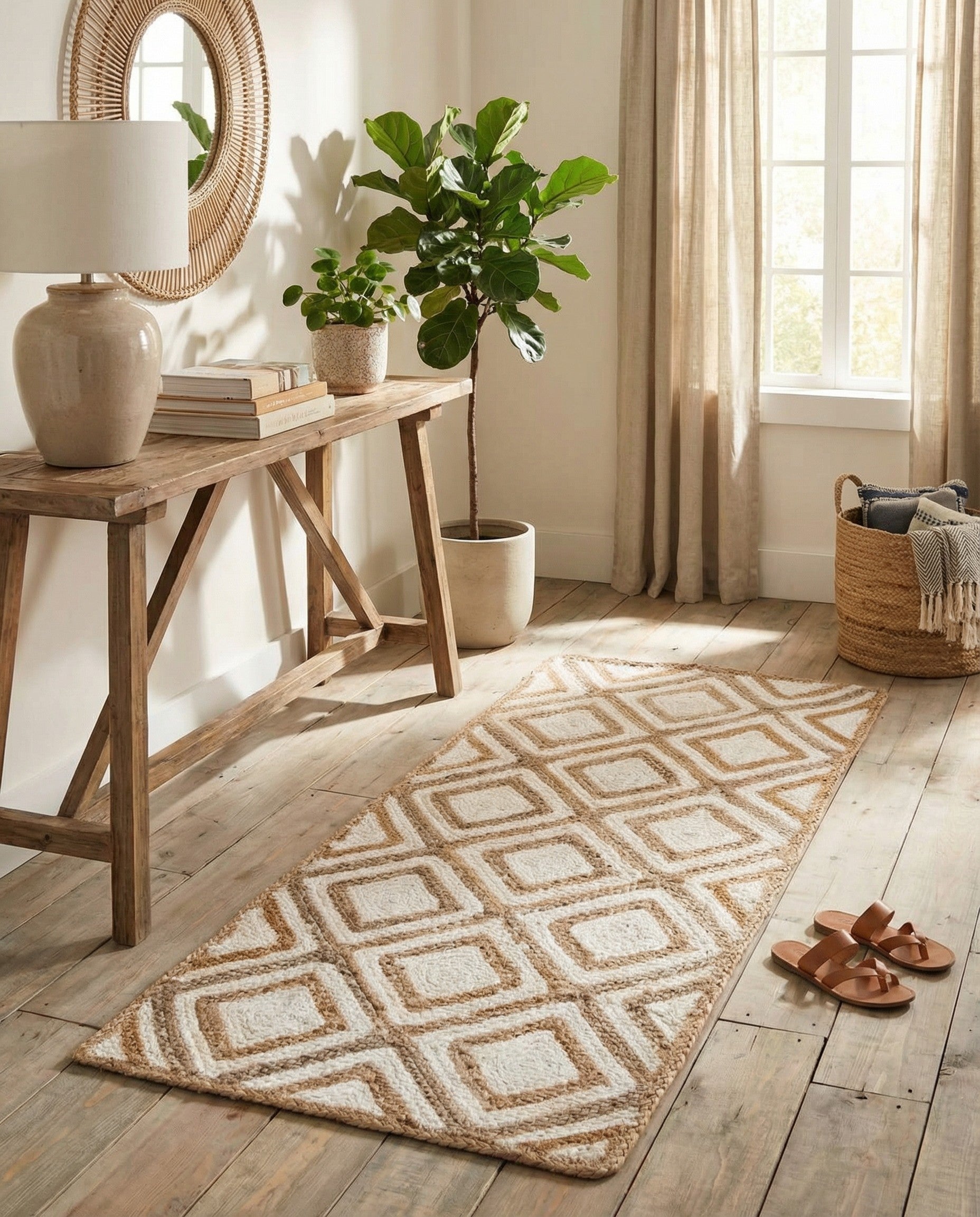 2' 7 x 6' 1 Handmade Braided Jute Runner Rug