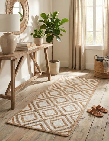 2' 7 x 6' 1 Handmade Braided Jute Runner Rug