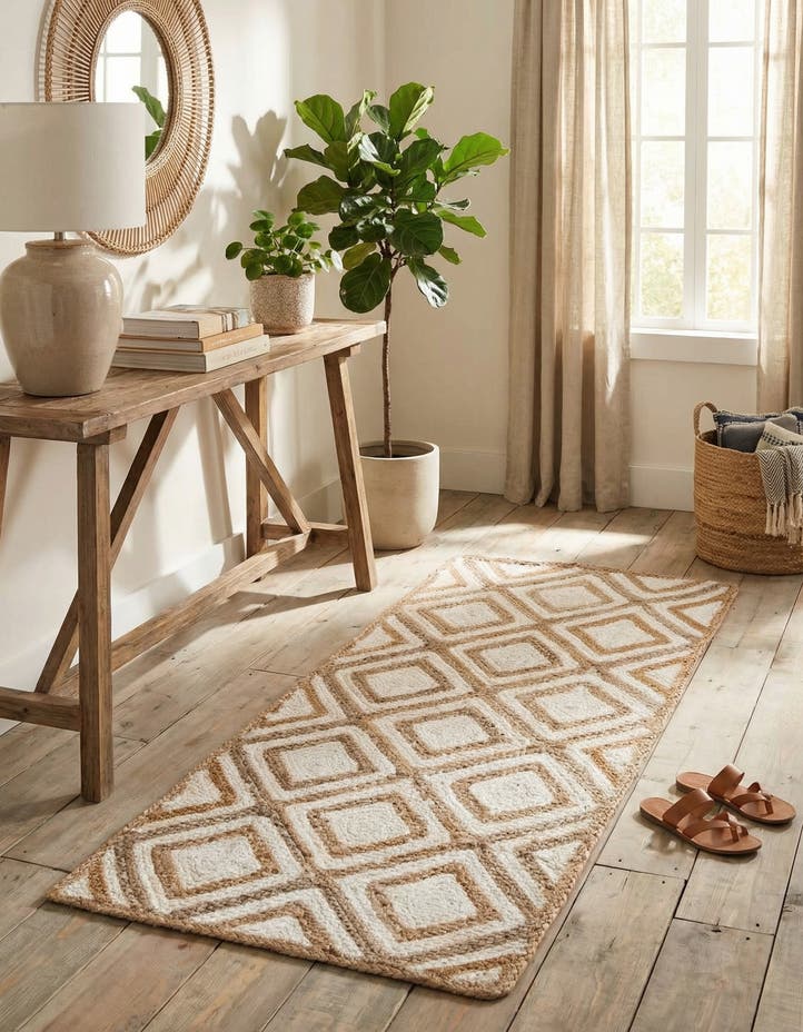 2' 7 x 6' 1 Handmade Braided Jute Runner Rug