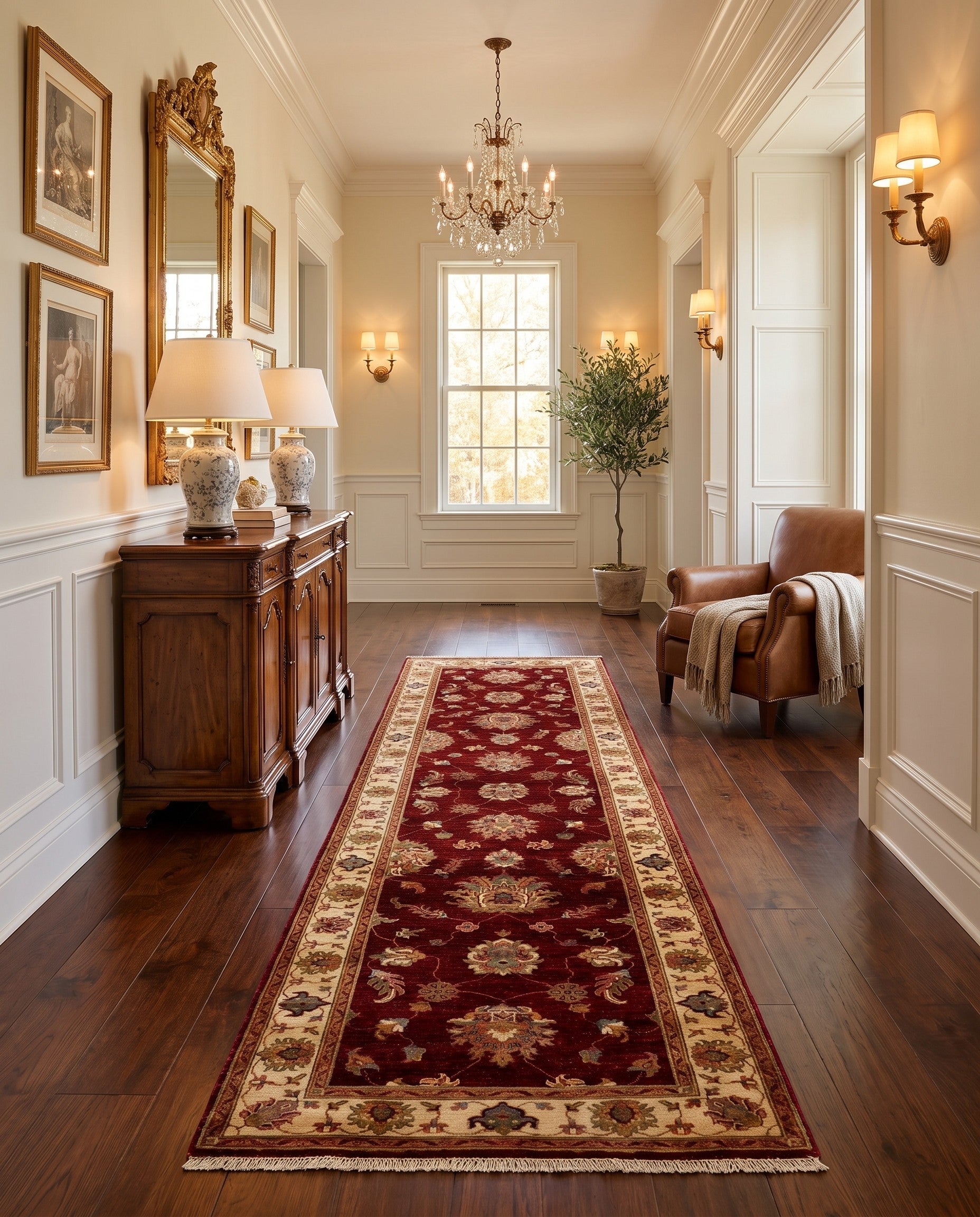 2' 9 x 9' 8 Hand Knotted Ziegler Runner Rug
