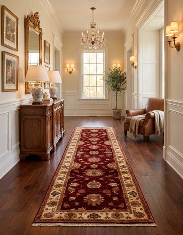 2' 9 x 9' 8 Hand Knotted Ziegler Runner Rug