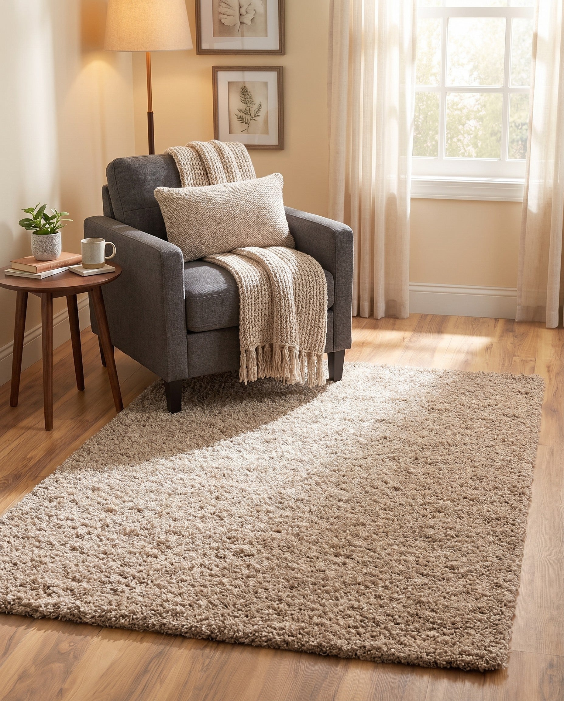 3' x 5' 3 Solid Shag Rug