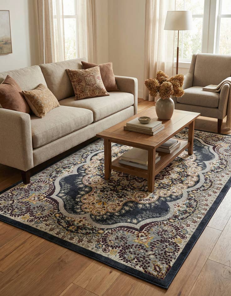 Detail image of 5' 3 x 8' Kamala Washable Rug