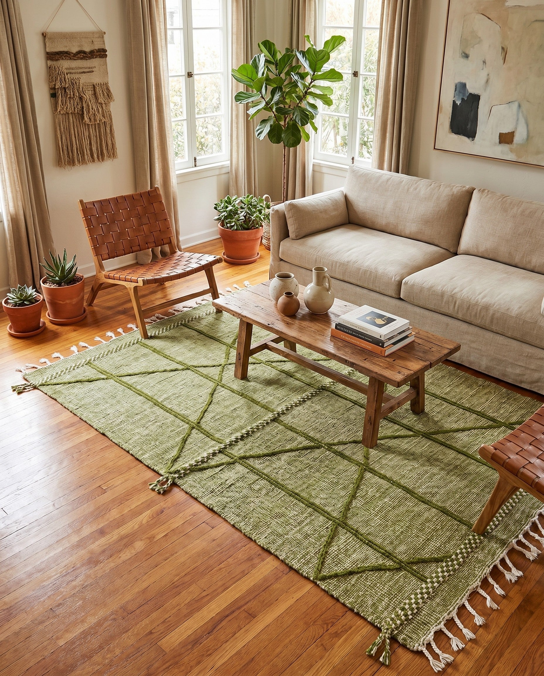 5' x 8' 5 Hand Knotted Moroccan Wool Rug