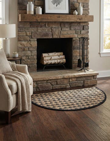 2' 2 x 3' 7 Hand Woven Chindi Jute Hearth Rug