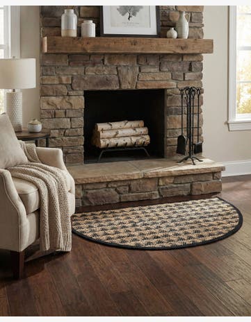 2' 2 x 3' 7 Hand Woven Chindi Jute Hearth Rug