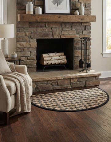 2' 2 x 3' 7 Hand Woven Chindi Jute Hearth Rug