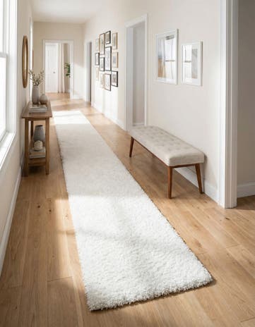 Snow White Everyday Shag Runner Rug