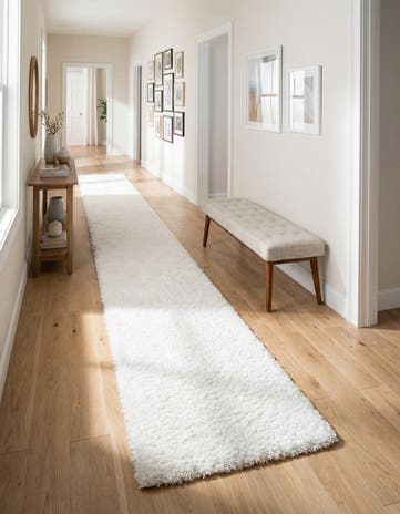 Snow White Everyday Shag Runner Rug