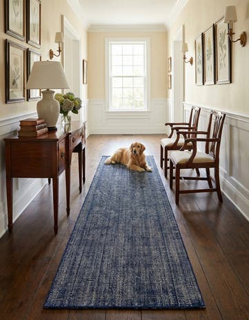 Blueberry Hand Woven Jill Zarin English Manor Farmhouse Wool Runner Rug