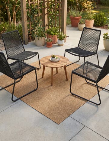 Light Brown Easy-Clean Modern Indoor / Outdoor Square Rug