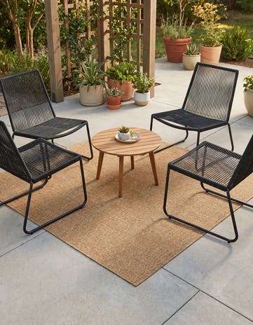 Light Brown Easy-Clean Modern Indoor / Outdoor Square Rug
