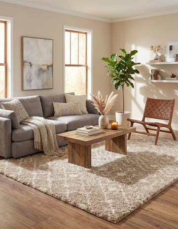 7' 10 x 10' Moroccan Trellis Shag Rug