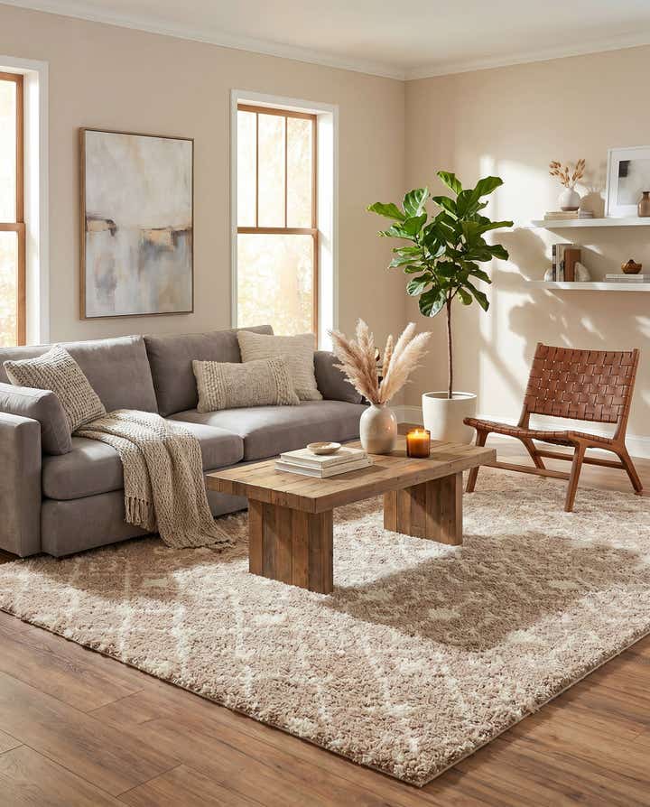 7' 10 x 10' Moroccan Trellis Shag Rug