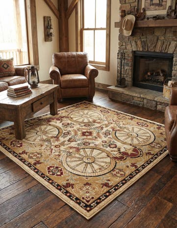 Ivory Pioneer Square Rug