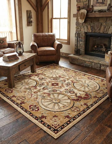 Ivory Pioneer Square Rug