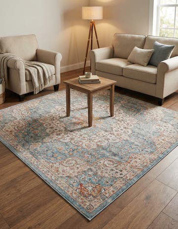 Blue Newport Square Rug