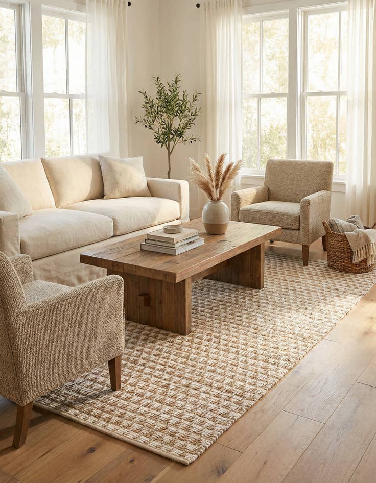 Detail image of 7' 1 x 10'  Hand Woven Chindi Jute Rug