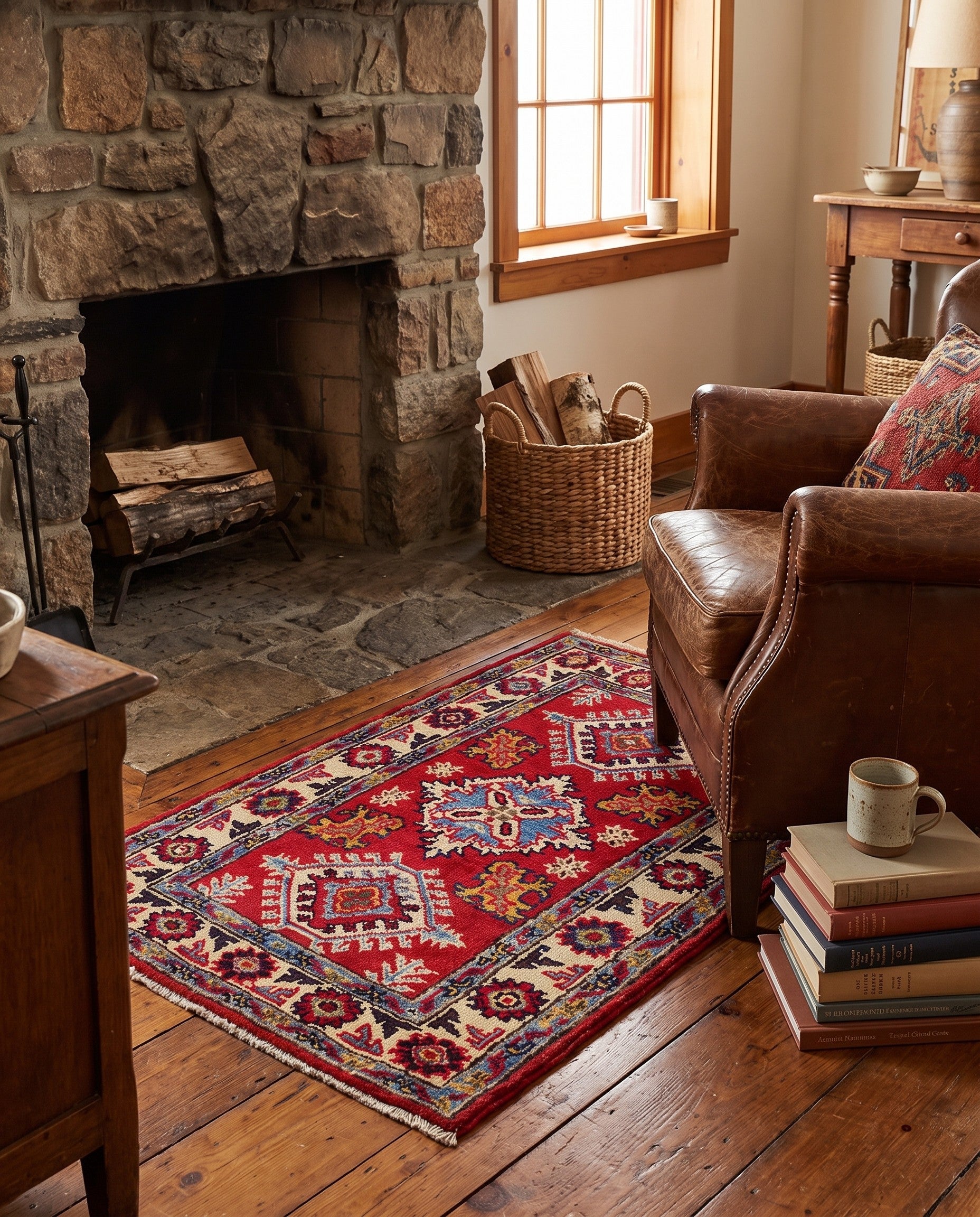 1' 11 x 3' Hand Knotted Kazak Rug