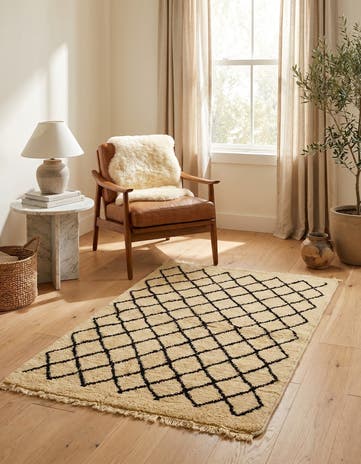 3' 1 x 4' 10 Hand Knotted Moroccan Wool Rug