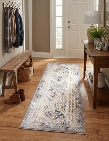 Ivory Gray Highbury Runner Rug