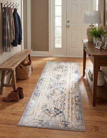 Ivory Gray Highbury Runner Rug