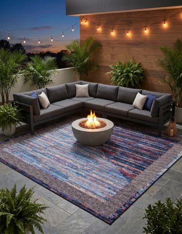 10' x 10' Easy-Clean Modern Indoor / Outdoor Square Rug