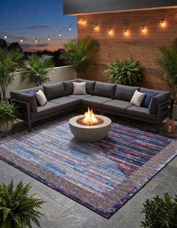 10' x 10' Easy-Clean Modern Indoor / Outdoor Square Rug