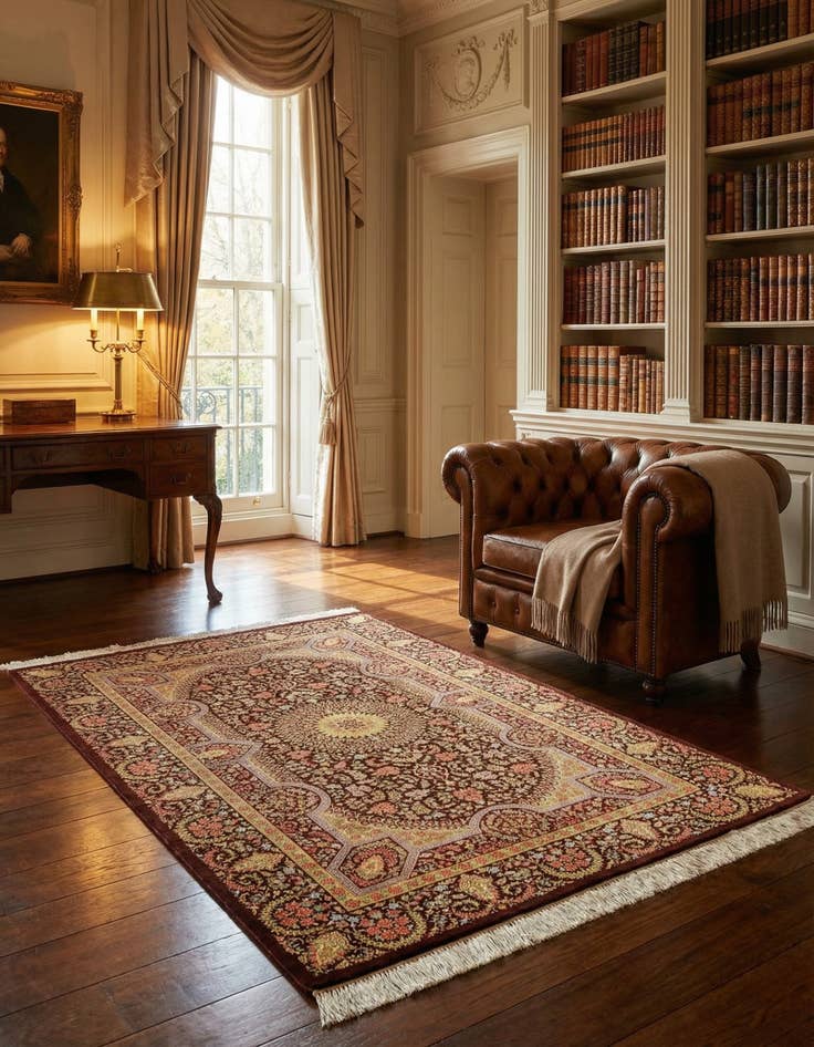 Detail image of 3' 3 x 5' 1 Ghom Silk Rug