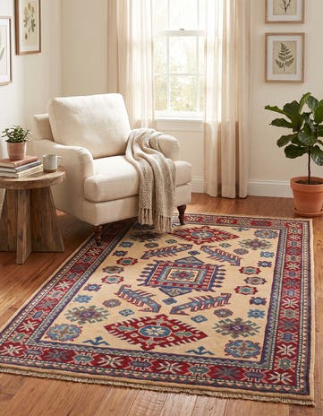 3' 3 x 4' 11 Hand Knotted Kazak Rug