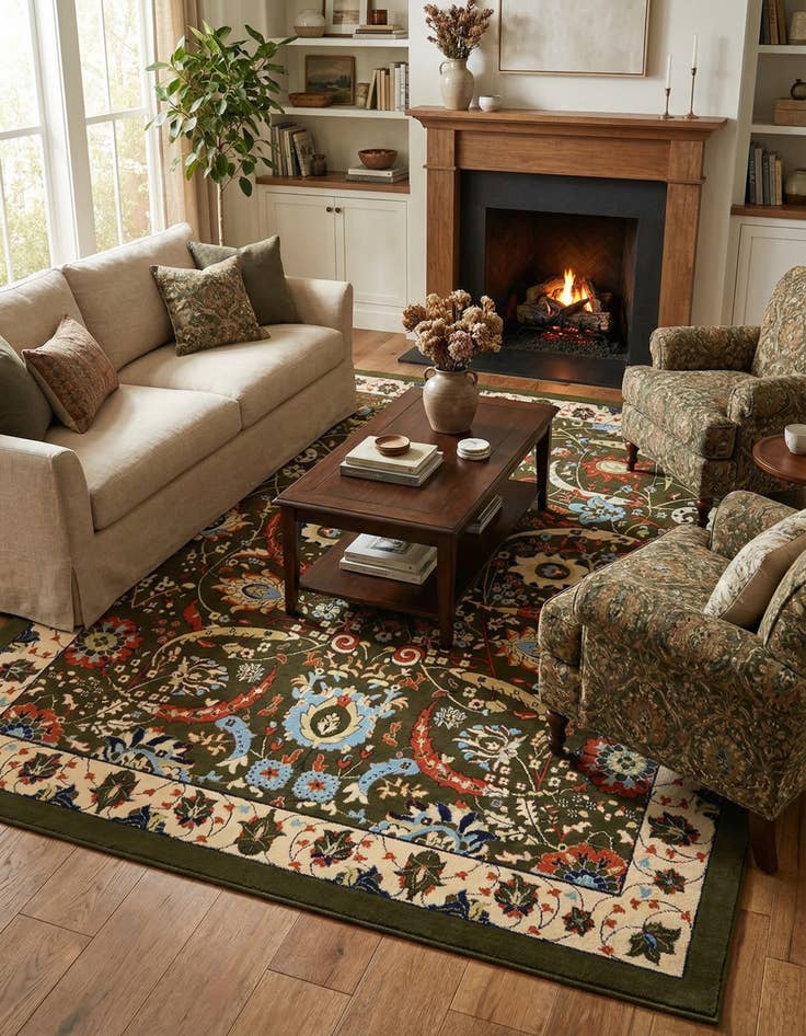 Detail image of 9' x 12' Isfahan Design Rug