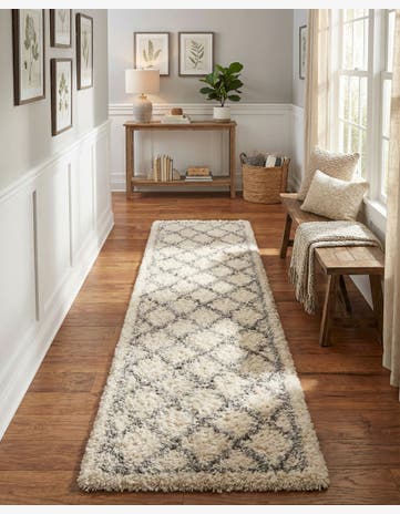 Pearl Infinity Shag Runner Rug