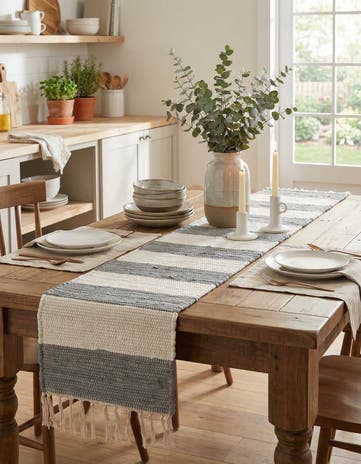 1' 2 x 6' 1 Hand Woven Chindi Rag Table Runner Rug