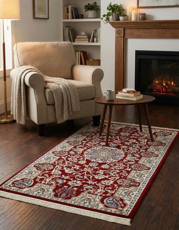 Burgundy Nain Design Rug