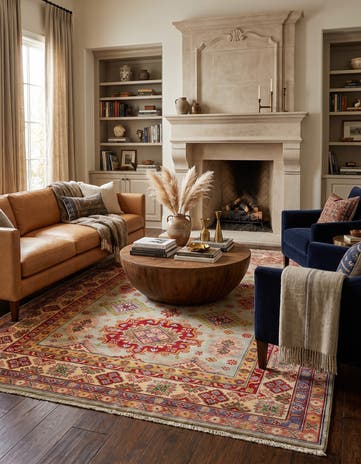 6' 1 x 9' 1 Hand Knotted Kazak Rug