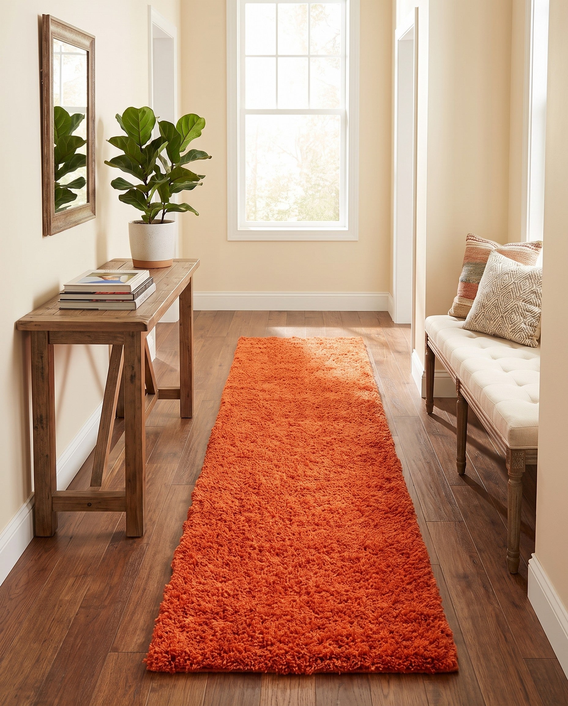 80cm x 365cm Solid Shag Runner Rug