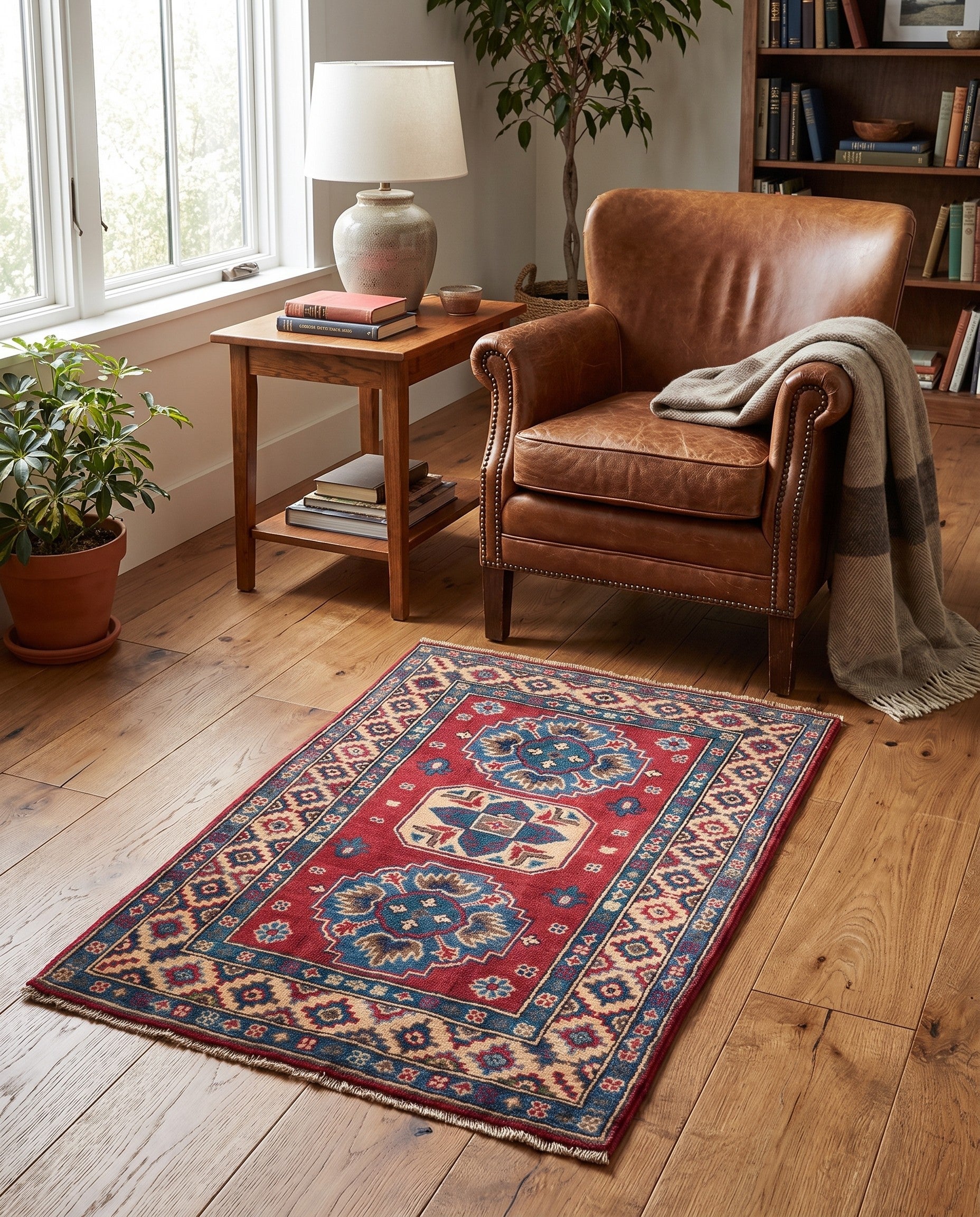 2' 9 x 4' Hand Knotted Kazak Rug