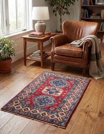 85cm x 120cm anudado a mano Kazak Alfombra