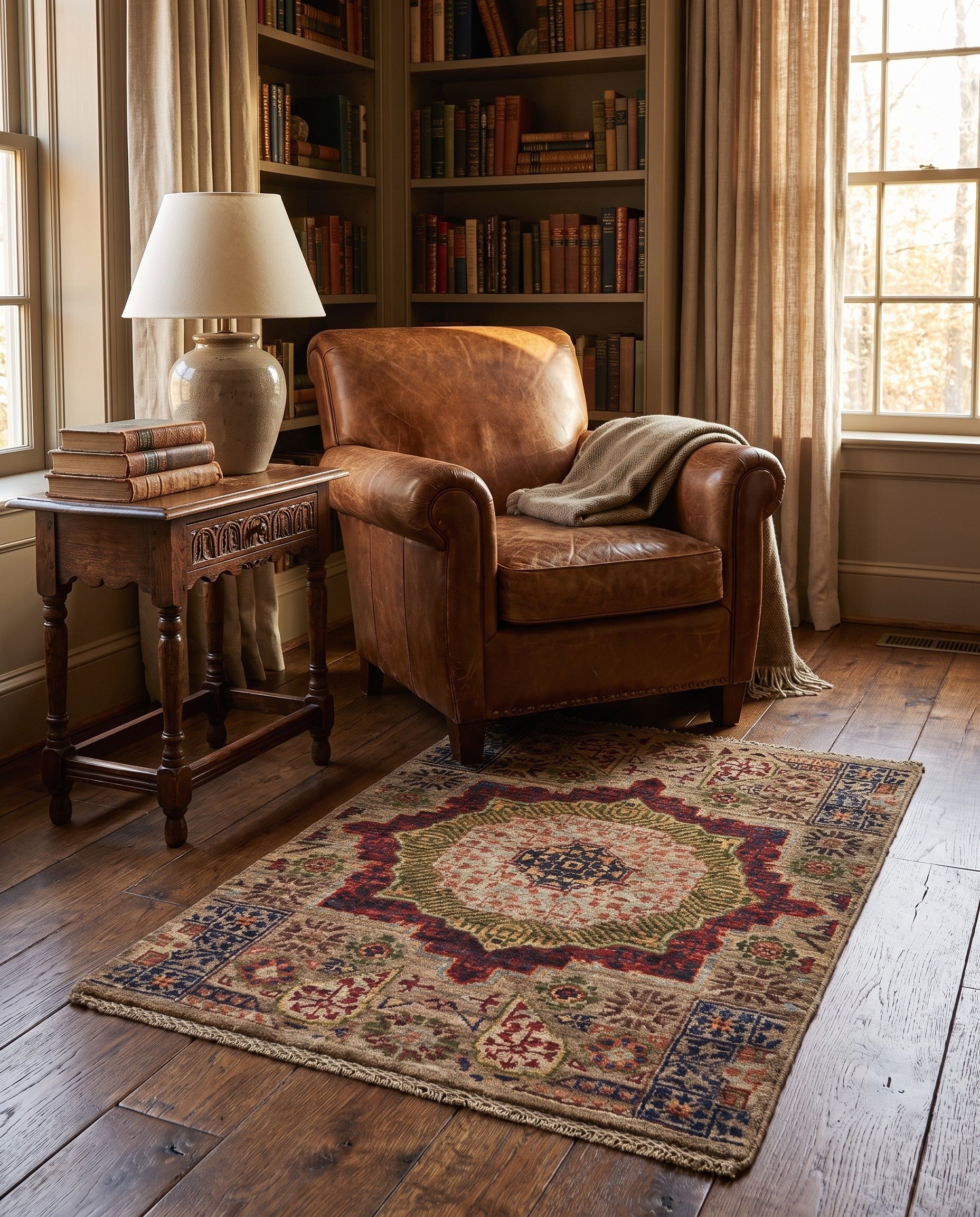 2' x 2' 11 Hand Knotted Mamluk Ziegler Rug