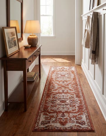Terracotta Rust Red Grand Tradition Runner Rug
