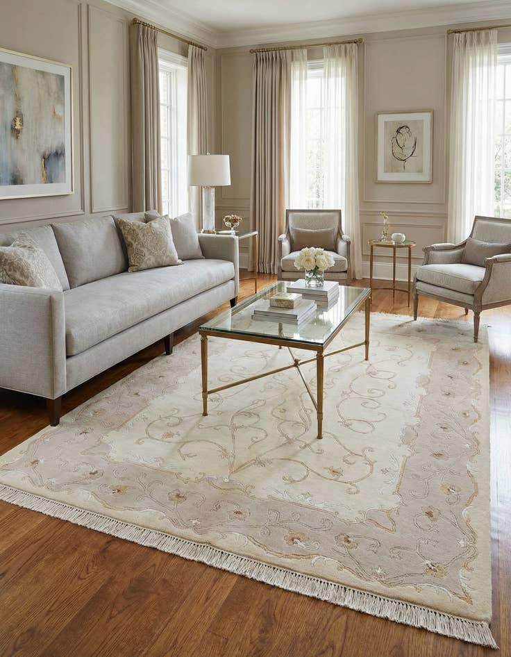 Detail image of 4' 11 x 6' 7 Hand Knotted Darya Wool Rug