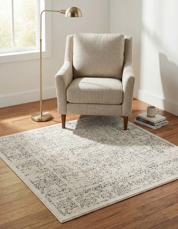 White Isabella Square Rug