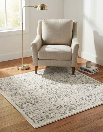 White Isabella Square Rug