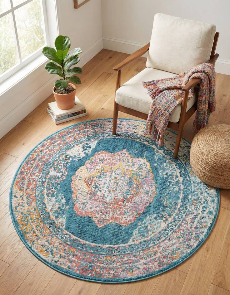 Detail image of 5' 3 x 5' 3 Amulet Round Rug