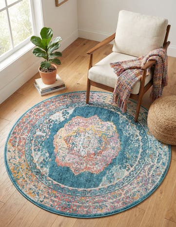 5' 3 x 5' 3 Amulet Round Rug