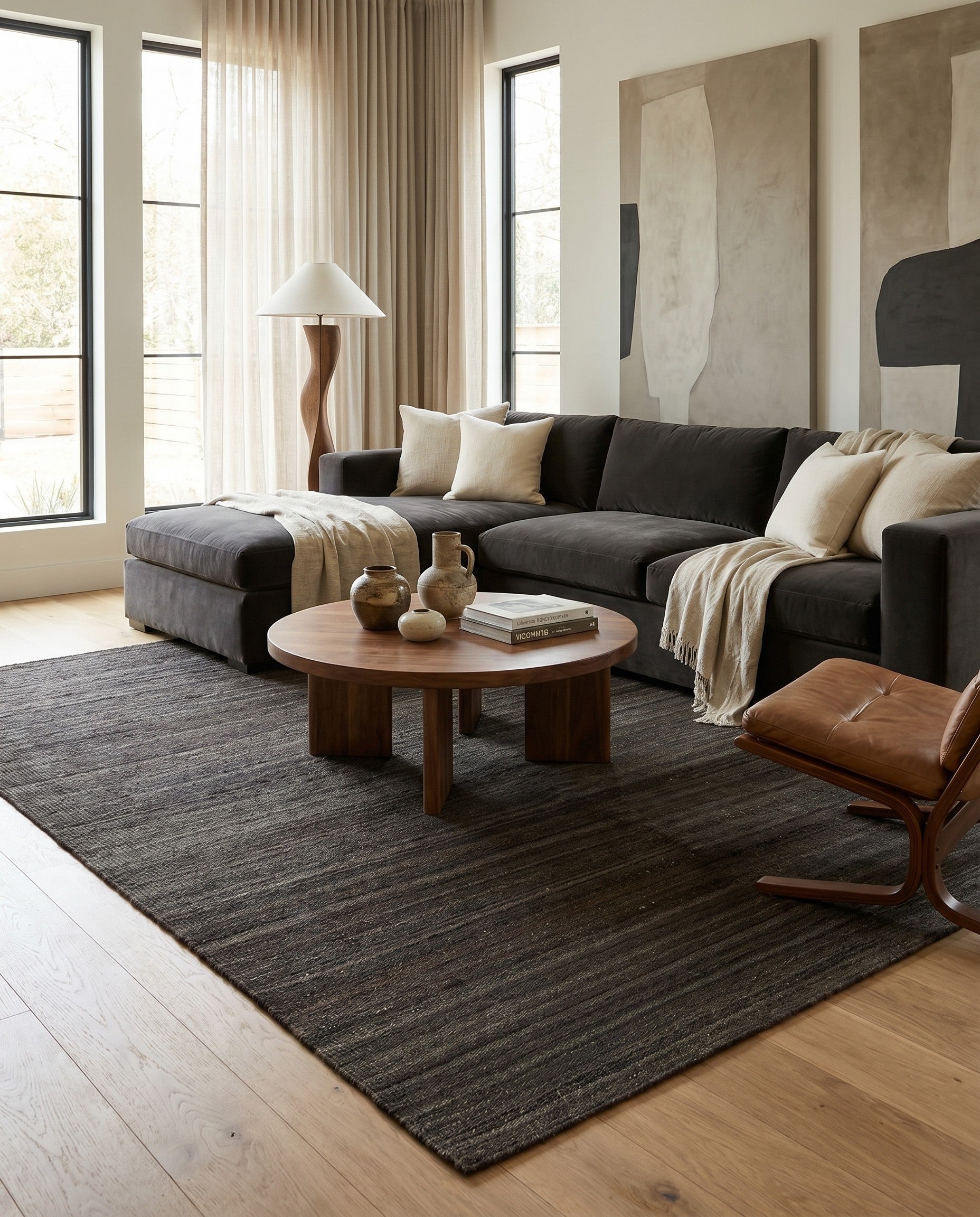 4' 11 x 6' 4 Hand Woven Kilim Modern Wool Rug