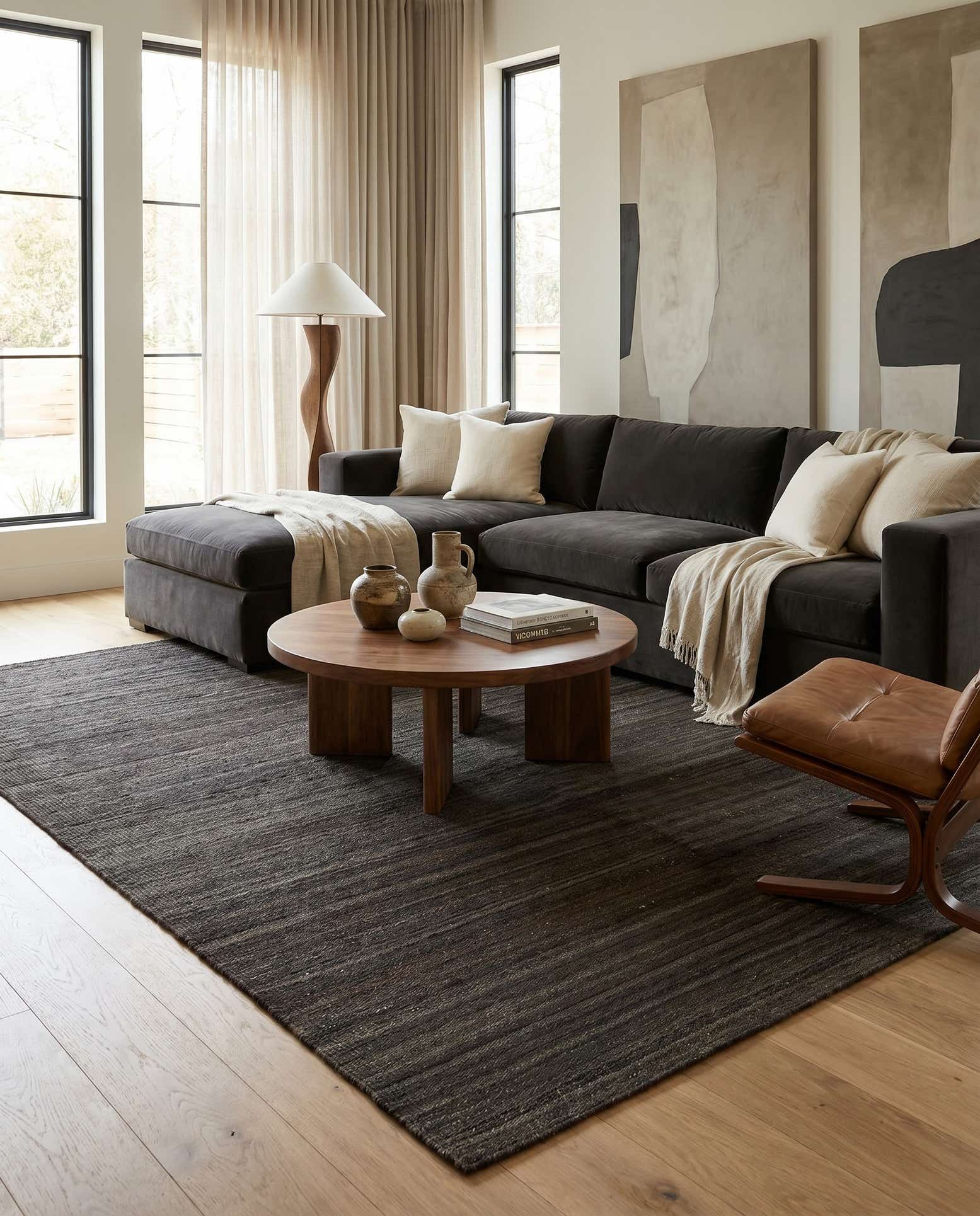 4' 11 x 6' 4 Hand Woven Kilim Modern Wool Rug